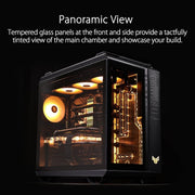 ASUS TUF Gaming GT502 Gaming Case ATX Mid Tower (Dual Chamber Design, Tool - Free Side Panels, USB 3.2 Gen 2 Type - C Front Panel, 4 ARGB Case Fans) - SWIFT PERIPHERALSGT502-Black