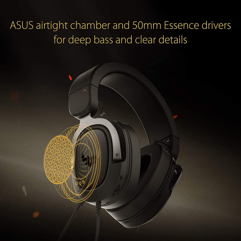 Asus TUF Gaming H3 Gaming Headset Silver with Deep bass and Virtual 7.1 Surround Sound - SWIFT PERIPHERALSTUF-GAMING-H3