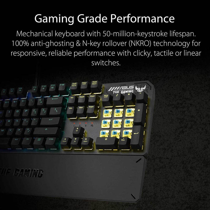 ASUS TUF GAMING K3 RGB Mechanical Keyboard with Detachable Wrist Rest and On - Board Memory - SWIFT PERIPHERALSTUF-GAMING-K3