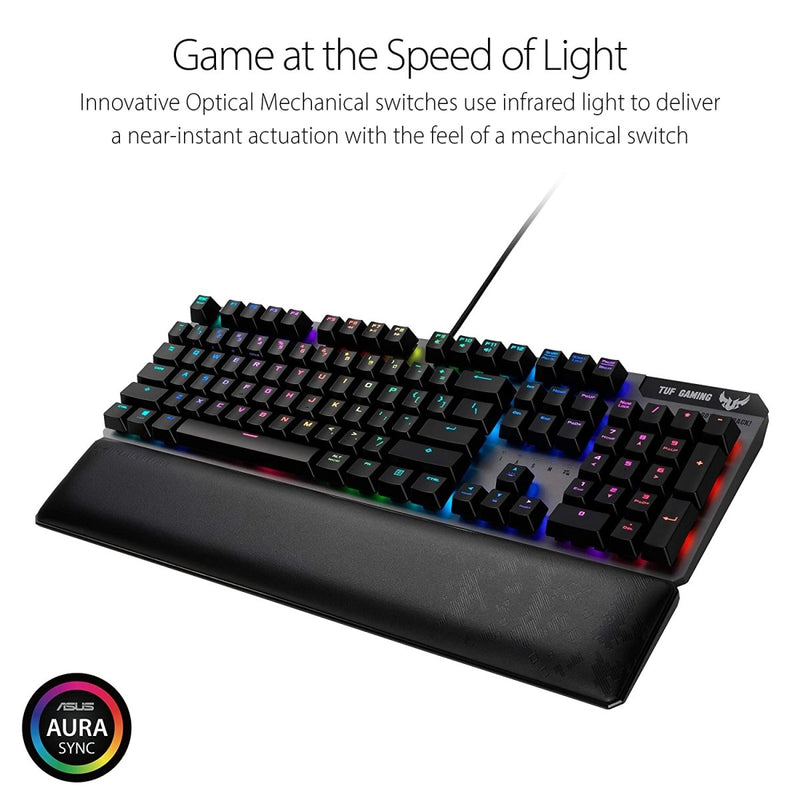 ASUS TUF Gaming K7 Optical - Mechanical RGB Keyboard with IP56 Water and Dust Resistance - SWIFT PERIPHERALSTUF-GAMING-K7