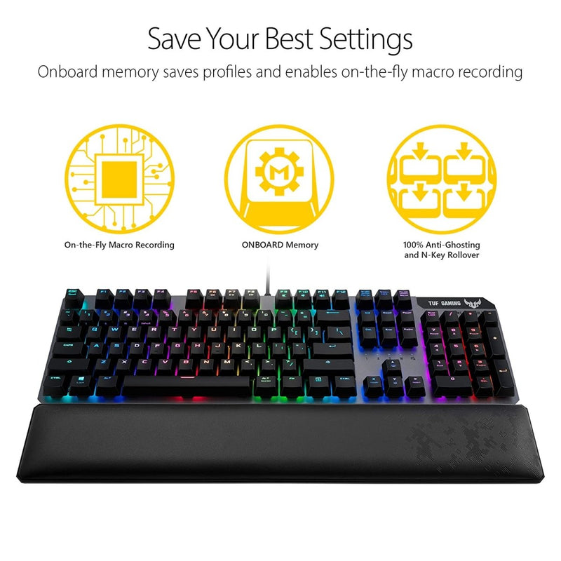 ASUS TUF Gaming K7 Optical - Mechanical RGB Keyboard with IP56 Water and Dust Resistance - SWIFT PERIPHERALSTUF-GAMING-K7