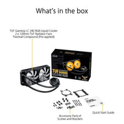 ASUS TUF Gaming LC 240 RGB AIO 240mm CPU Liquid Cooler with Dual 120mm PWM Fans - SWIFT PERIPHERALS90RC0091-M0UAY0