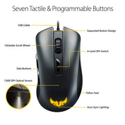 ASUS TUF Gaming M3 Wired RGB Optical Mouse with 7 Programmable Buttons and 7000 DPI - SWIFT PERIPHERALSTUF-GAMING-M3