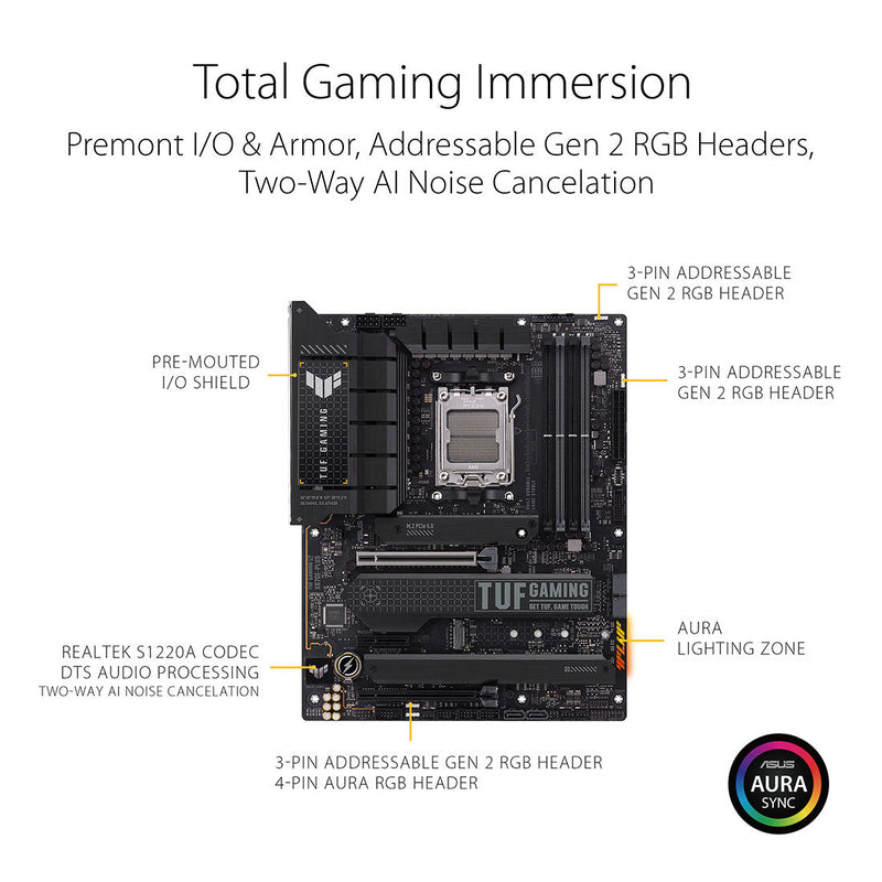 ASUS TUF GAMING X670E - PLUS AMD AM5 ATX Gaming Motherboard with DDR5 and PCIe 5.0 - SWIFT PERIPHERALS90MB1BJ0-M0IAY0