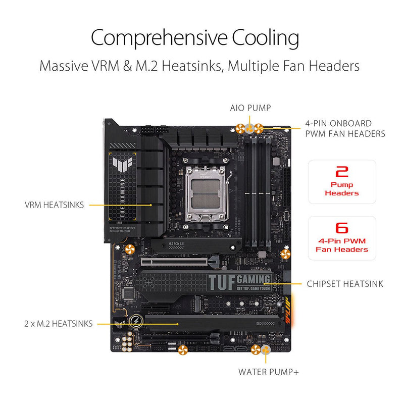 ASUS TUF GAMING X670E - PLUS AMD AM5 ATX Gaming Motherboard with DDR5 and PCIe 5.0 - SWIFT PERIPHERALS90MB1BJ0-M0IAY0