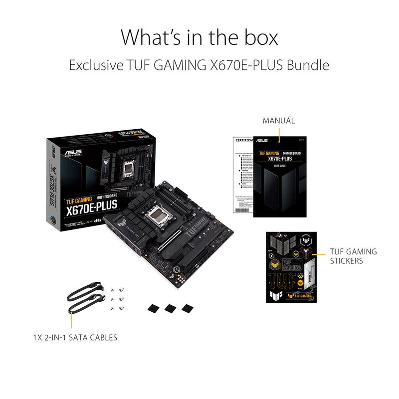 ASUS TUF GAMING X670E - PLUS AMD AM5 ATX Gaming Motherboard with DDR5 and PCIe 5.0 - SWIFT PERIPHERALS90MB1BJ0-M0IAY0