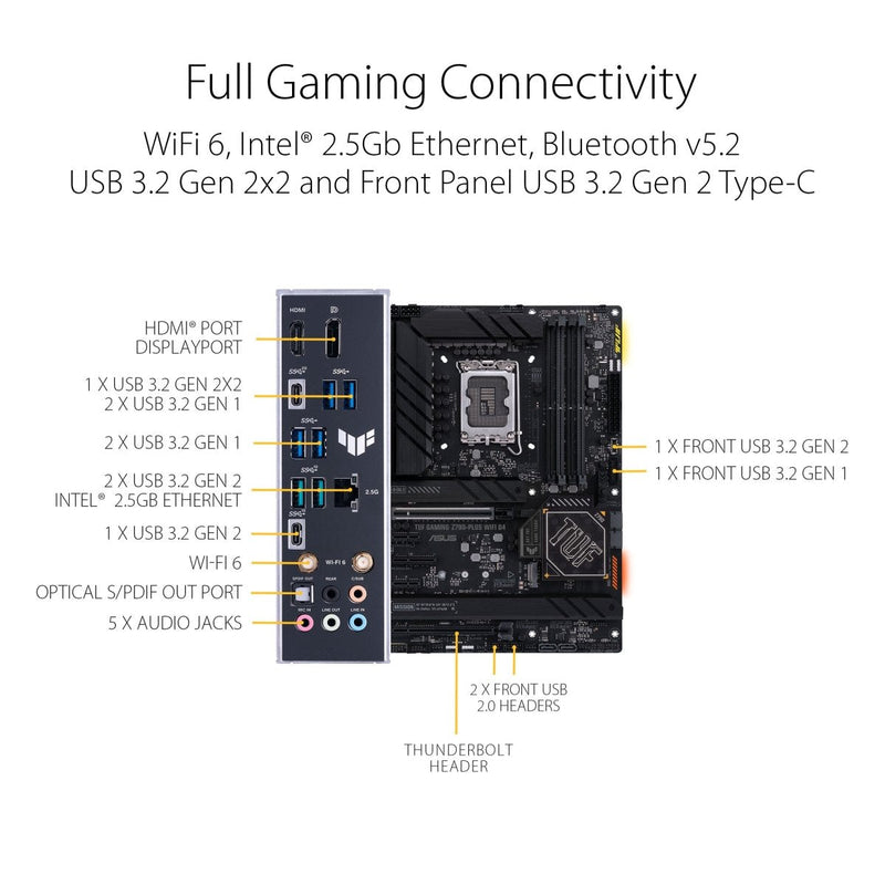 ASUS TUF GAMING Z790 - PLUS WIFI DDR5 Intel Z790 LGA 1700 ATX Gaming Motherboard - SWIFT PERIPHERALSTUF-Z790-PLUS-WiFi-D5