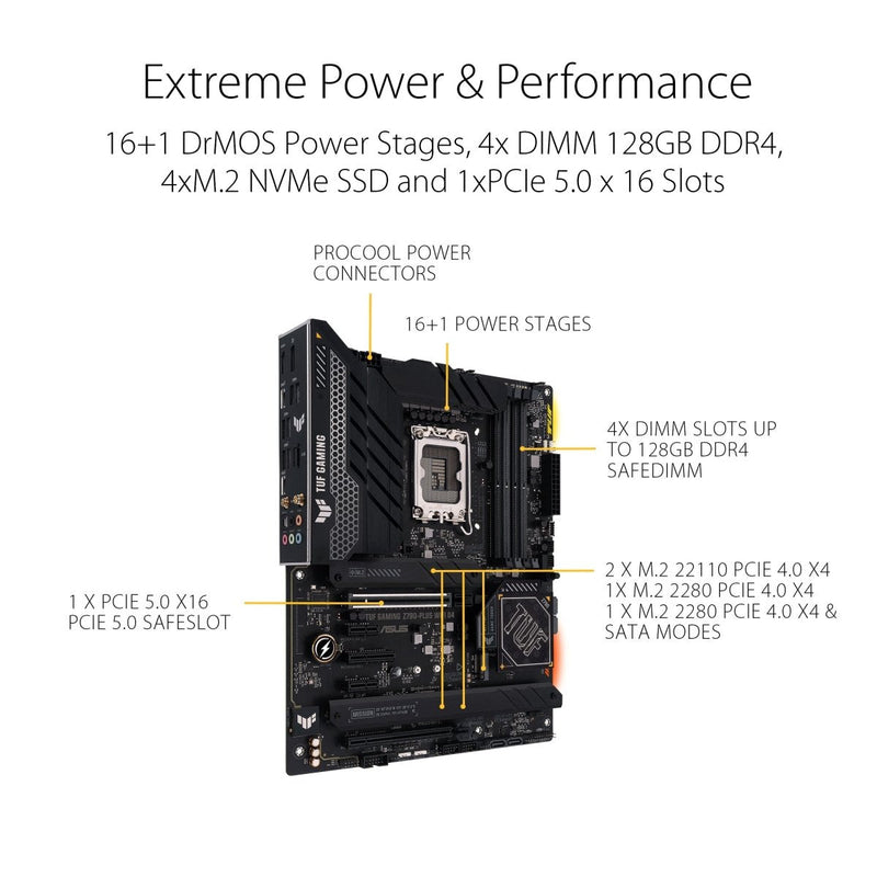 ASUS TUF GAMING Z790 - PLUS WIFI DDR5 Intel Z790 LGA 1700 ATX Gaming Motherboard - SWIFT PERIPHERALSTUF-Z790-PLUS-WiFi-D5