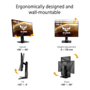 ASUS TUF VG259QR 24.5 Inch Full HD Gaming Monitor with 1ms Response Time and 165Hz Refresh Rate - SWIFT PERIPHERALSVG259QR