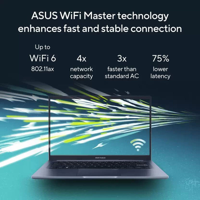 ASUS VIVOBOOK 14 (2022) CORE I5 12TH GEN - (8 GB/512 GB SSD/WINDOWS 11 HOME) X1402ZA - EK521WS THIN AND LIGHT LAPTOP (14 INCH, QUIET BLUE, 1.50 KG, WITH MS OFFICE) - SWIFT PERIPHERALS90NB0WP2-M00EA0