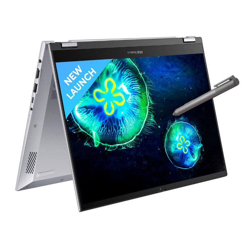 ASUS VIVOBOOK 14 FLIP INTEL CORE I5 - 1335U / 16GB (8*2) DDR4 / 512GB PCIE 4.0 SSD / 14.0 - INCH / WUXGA (1920 X 1200) 16:10 /TRANSPARENT SILVER / FINGERPRINT / BACKLIT KB / WIN 11 HOME / MS OFFICE / STYLUS LAPTOP TP3402VAB - LZ542WS - SWIFT PERIPHERALS90NB10W2-M005B0
