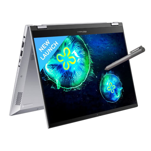 ASUS VIVOBOOK 14 FLIP INTEL CORE I5 - 1335U / 16GB (8*2) DDR4 / 512GB PCIE 4.0 SSD / 14.0 - INCH / WUXGA (1920 X 1200) 16:10 /TRANSPARENT SILVER / FINGERPRINT / BACKLIT KB / WIN 11 HOME / MS OFFICE / STYLUS LAPTOP TP3402VAB - LZ542WS - SWIFT PERIPHERALS90NB10W2-M005B0