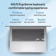 ASUS VIVOBOOK 14 M1407KA - LY131WS [AI R5 - 330/16GB/512GB SSD/WIN11 HOME+MS24/14.0"/INTEGRATED GRAPHICS/1 YEAR(S)/SILVER] - SWIFT PERIPHERALS1095738