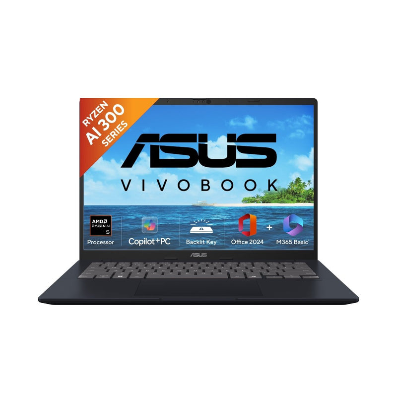 ASUS VIVOBOOK 14 M1407KA - LY132WS [AI R5 - 330/16GB/512GB SSD/WIN11 HOME+MS24/14.0"/INTEGRATED GRAPHICS/1 YEAR(S)/BLUE] - SWIFT PERIPHERALS1095271