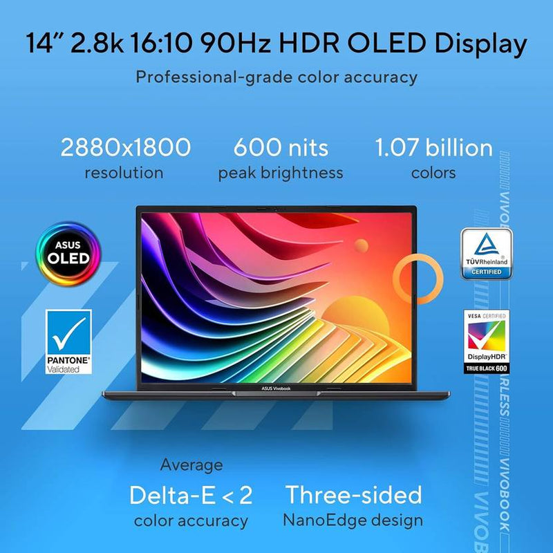 ASUS VIVOBOOK 14 OLED INTEL CORE I5 12TH GEN 1235U - (16 GB/512 GB SSD/WINDOWS 11 HOME) X1405ZA - KM511WS THIN AND LIGHT LAPTOP (14 INCH, INDIE BLACK, 1.5 KG, WITH MS OFFICE) - SWIFT PERIPHERALS90NB0ZC7-M001B0