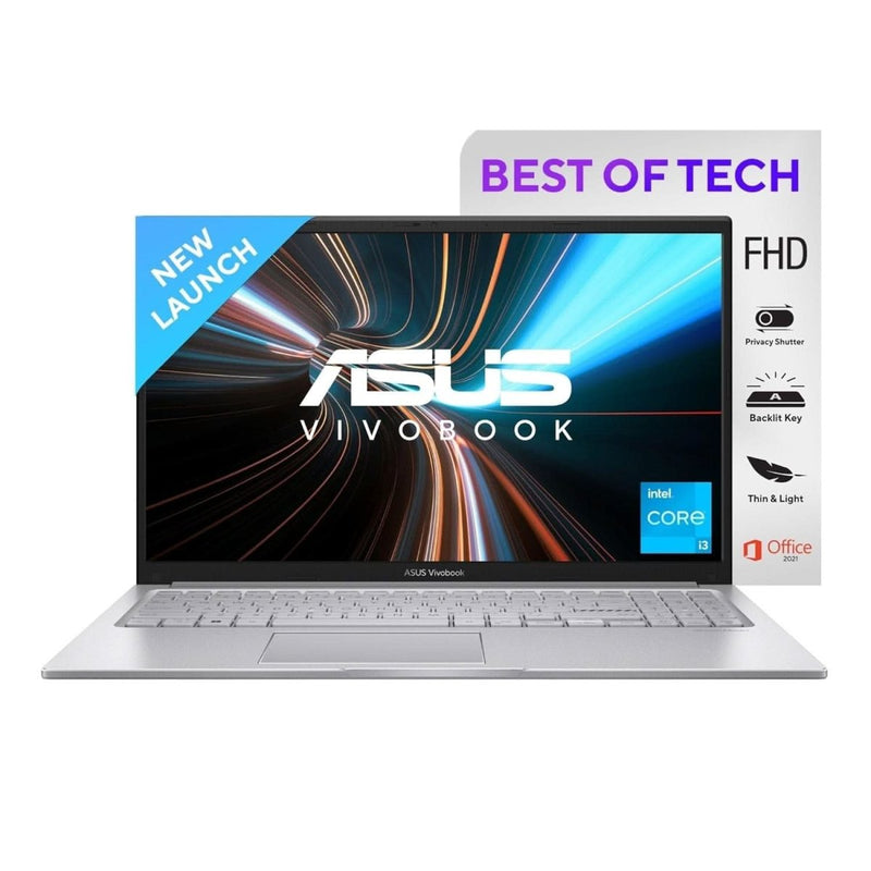 ASUS VIVOBOOK 15, 15.6 INCH FHD (1920 X 1080), INTEL CORE I3 - 1215U PROCESSOR 1.2 GHZ, THIN & LIGHT LAPTOP(16GB RAM/512GB SSD/INTEGRATED GRAPHICS/WINDOWS 11/OFFICE HOME/COOL SILVER/1.7 KG), X1504ZA - NJ342WS - SWIFT PERIPHERALS90NB1022-M029K0