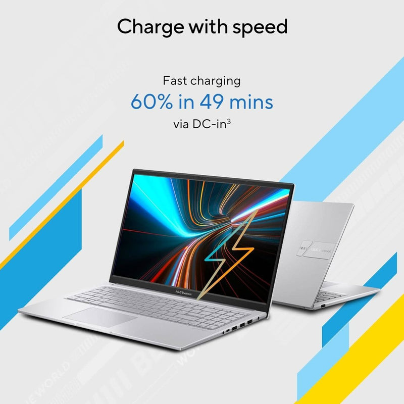 ASUS VIVOBOOK 15, 15.6 INCH FHD (1920 X 1080), INTEL CORE I3 - 1215U PROCESSOR 1.2 GHZ, THIN & LIGHT LAPTOP(16GB RAM/512GB SSD/INTEGRATED GRAPHICS/WINDOWS 11/OFFICE HOME/COOL SILVER/1.7 KG), X1504ZA - NJ342WS - SWIFT PERIPHERALS90NB1022-M029K0