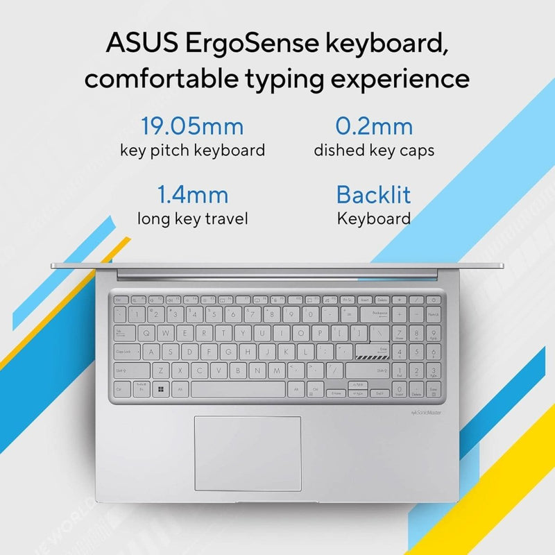 ASUS VIVOBOOK 15 (2024), INTEL CORE 5 PROCESSOR 120U, 15.6 INCH FHD 16:9 60HZ 250NITS,(16GB RAM/512GB SSD/WIN 11 HOME/OFFICE 2021/BACKLIT KEYBOARD/COOL SILVER/1.7 KG), X1504VAP - NJ541WS - SWIFT PERIPHERALS90NB13Y2-M004N0