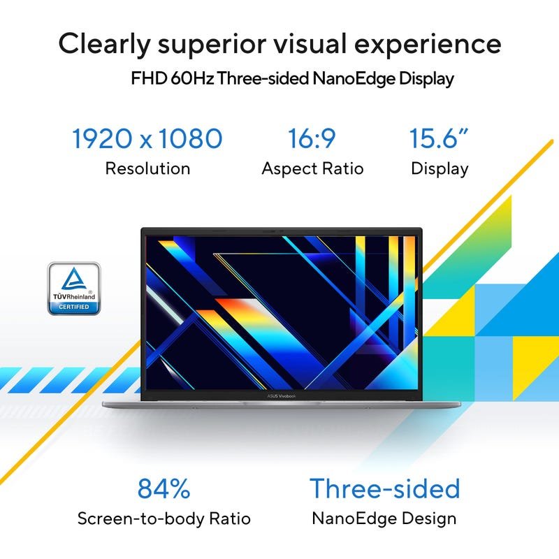 ASUS VIVOBOOK 15 INTELCORE I5 - 1235U / 8GB (4*2) DDR4 / 512GB PCIE 4.0 SSD / 15.6 - INCH / FHD (1920 X 1080) 16:9 /COOL SILVER /BACKLIT KB / WIN 11 HOME / MS OFFICE LAPTOP X1504ZA - NJ522WS - SWIFT PERIPHERALS1085764