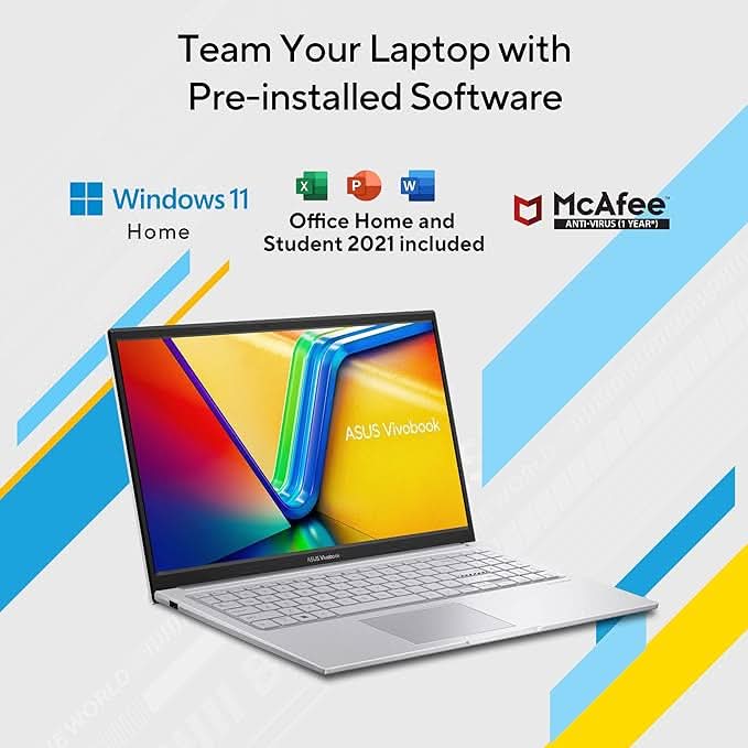 ASUS VIVOBOOK 15, LIGHT WEIGHT LAPTOP, INTEL CORE I5 - 1335U (16GB/512GB/INTEL IRIS XE GRAPHICS/15.6 INCH FHD/WINDOWS 11 HOME) X1504VA - NJ540WS - SWIFT PERIPHERALS90NB14G2-M00020