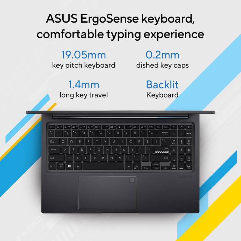 ASUS VIVOBOOK 15 OLED INTEL CORE I5 13TH GEN 1335U - (16 GB/512 GB SSD/WINDOWS 11 HOME) X1505VAU - LK543WS THIN AND LIGHT LAPTOP (15.6 INCH, INDIE BLACK, 1.70 KG, WITH MS OFFICE) - SWIFT PERIPHERALS90NB10P1-M00AD0