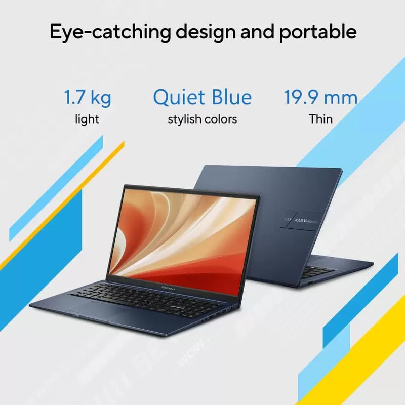 ASUS VIVOBOOK 15 X1504ZA - NJ549WS [CI5 - 1235U 12TH GEN/16GB/512GB SSD/WIN11 HOME+MSO/15.6 INCH/INTEGRATED GRAPHICS /1 YEAR(S)/BLUE/FPR] - SWIFT PERIPHERALS1091673