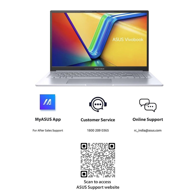 ASUS VIVOBOOK 15X INTEL CORE I5 - 1335U / 16GB (8*2) DDR4 / 512GB PCIE 4.0 SSD / 15.6 - INCH / FHD (1920 X 1080) 16:9 /COOL SILVER /BACKLIT KB / WIN 11 HOME / MS OFFICE LAPTOP K3504VAB - NJ542WS - SWIFT PERIPHERALS90NB10A2-M00810