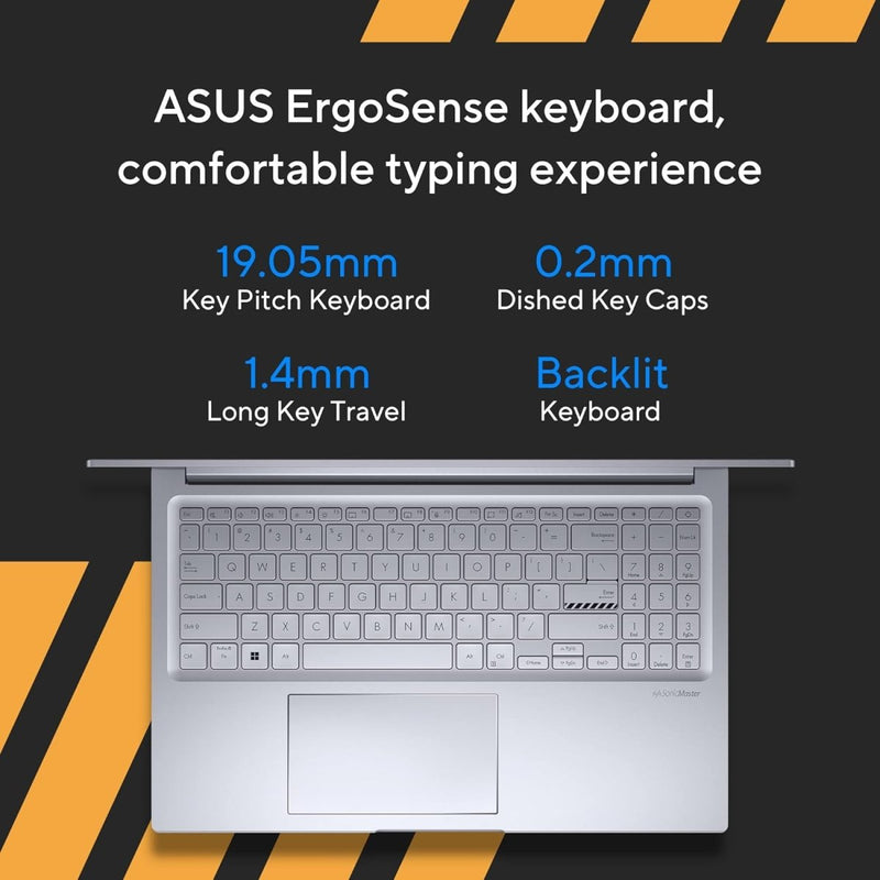 ASUS VIVOBOOK 15X INTEL CORE I5 - 1335U / 16GB (8*2) DDR4 / 512GB PCIE 4.0 SSD / 15.6 - INCH / FHD (1920 X 1080) 16:9 /COOL SILVER /BACKLIT KB / WIN 11 HOME / MS OFFICE LAPTOP K3504VAB - NJ542WS - SWIFT PERIPHERALS90NB10A2-M00810