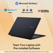 ASUS VIVOBOOK 16, AI POWERED LAPTOP, AMD RYZEN AI 7 350 (16GB/512GB/AMD RADEON GRAPHICS/16.0" WUXGA/WINDOWS 11 HOME/OFFICE HOME 2024 + M365 BASIC (1 YEAR VALIDITY)*) M1607KA - MB109WS - SWIFT PERIPHERALS90NB15F1-M00670