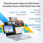 ASUS VIVOBOOK 16, EVERYDAY LAPTOPS, INTEL CORE I5 - 12500H (16GB/512GB/INTEL IRIS XE GRAPHICS/16.0 INCH WUXGA/WINDOWS 11 HOME) X1605ZAC - MB541WS - SWIFT PERIPHERALS1089979