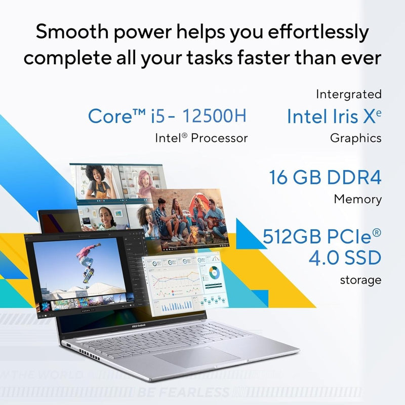 ASUS VIVOBOOK 16, EVERYDAY LAPTOPS, INTEL CORE I5 - 12500H (16GB/512GB/INTEL IRIS XE GRAPHICS/16.0 INCH WUXGA/WINDOWS 11 HOME) X1605ZAC - MB541WS - SWIFT PERIPHERALS1089979