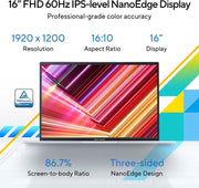 ASUS VIVOBOOK 16 INTEL CORE I5 13TH GEN 1335U - (16 GB/512 GB SSD/WINDOWS 11 HOME) X1605VAB - MB544WS THIN AND LIGHT LAPTOP (16 INCH, TRANSPARENT SILVER, 1.88 KG, WITH MS OFFICE) - SWIFT PERIPHERALS90NB10N2-M00BR0