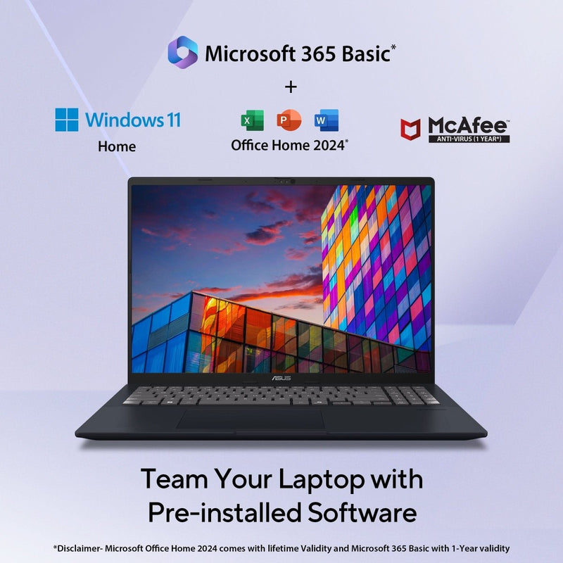 ASUS VIVOBOOK 16 X1607QA - MB049WS [X1 - 26 - 100/16GB/512GB SSD/WIN11 HOME+MS24/16.0"/INTEGRATED GRAPHICS/1 YEAR(S)/BLUE] - SWIFT PERIPHERALS1092769