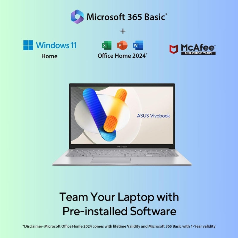 ASUS VIVOBOOK 16,13TH GEN,INTEL CORE I9 - 13900H,FINGERPRINT(INTEL IRIS X IGPU/16GB/512GB/FHD+/16"/60HZ/BACKLIT KEYBOARD/WINDOWS 11/M365 BASIC (1YEAR)*/OFFICE HOME 2024/SILVER/1.88 KG) X1605VA - MB9946WS - SWIFT PERIPHERALS90NB10N2-M01ML0