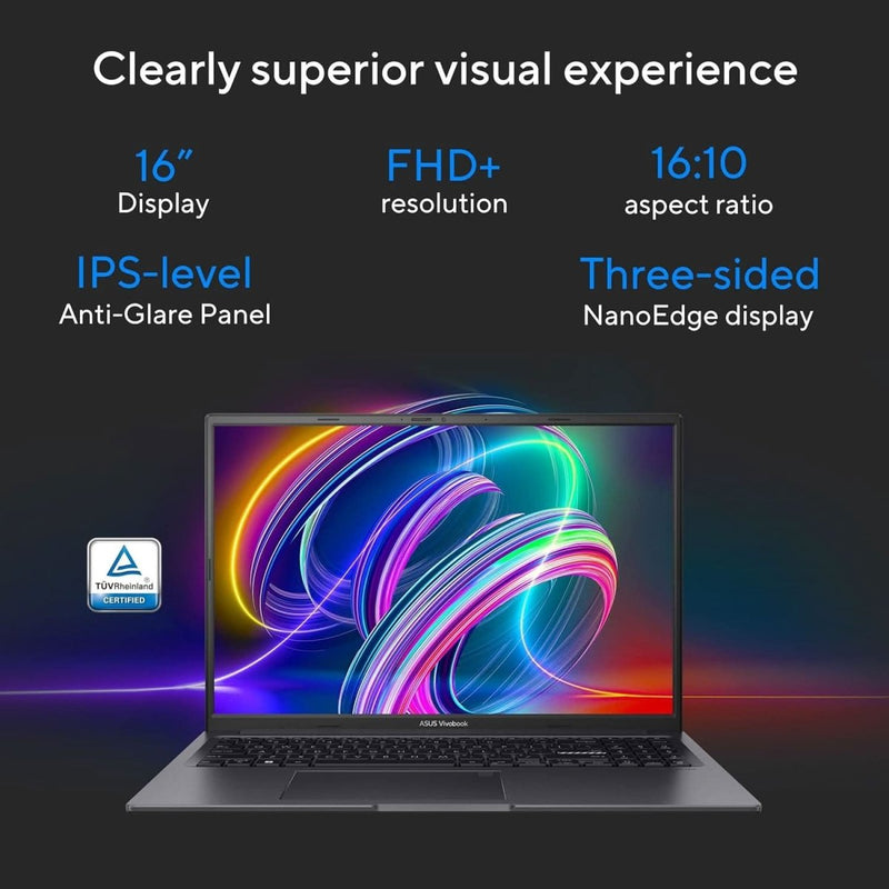 ASUS VIVOBOOK 16X, INTEL CORE I5 - 12450H 12TH GEN, 16 - INCH (40.64 CM) FHD+, CREATOR/GAMING LAPTOP, (16 GB RAM/512GB SSD/6GB RTX 4050/WIN11//BACKLIT/FP/70WHR /BLACK/3.97 KG), K3605ZU - MBN541WS - SWIFT PERIPHERALS90NB11X1-M005V0