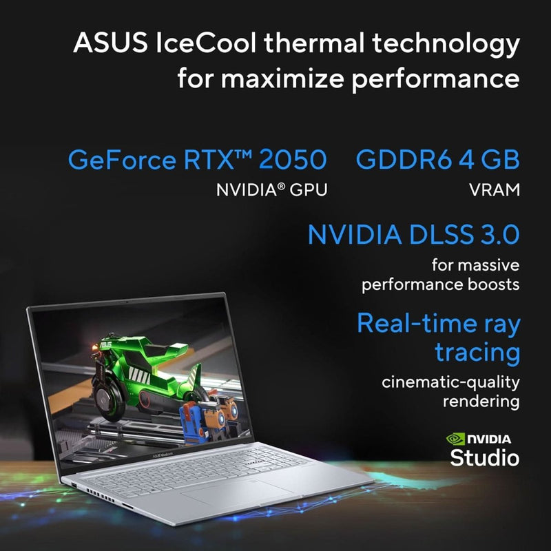 ASUS VIVOBOOK 16X, INTEL CORE I5 - 12500H, 16 INCH FHD+ 60HZ, CREATOR/GAMING LAPTOP (16GB RAM/512GB /RTX 2050/WIN 11 PRO/OFFICE 2021/FINGERPRINT /50WHR BATTERY/COOL SILVER/1.80 KG),K3605ZF - MBN546WS - SWIFT PERIPHERALS90NB11E2-M00CA0