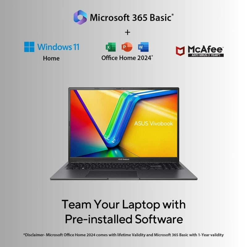 ASUS VIVOBOOK 16X K3605VC - RP412WS [CI5 - 13420H/16GB/512GB SSD/WIN11 HOME+MSO/16.0"/4GB - RTX3050 GRAPHICS/1 YEAR(S)/BLACK] - SWIFT PERIPHERALS1096500