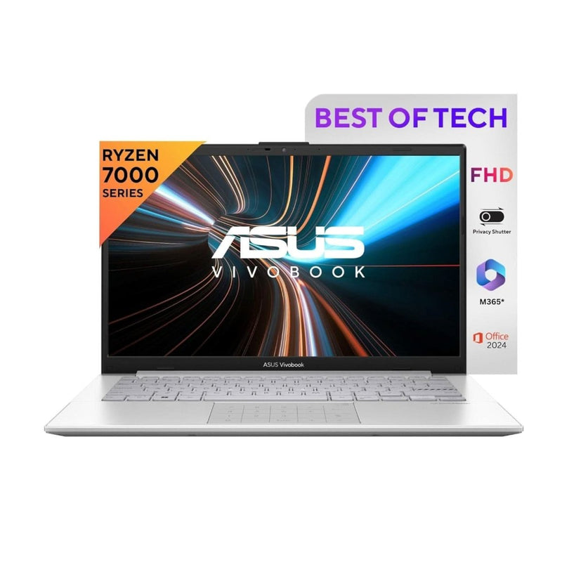 ASUS VIVOBOOK GO 14, 14 INCH FHD (1920 X 1080), AMD RYZEN 5 7520U PROCESSOR,(16GB RAM/512GB SSD/AMD RADEON IGPU/WINDOWS 11/MS OFFICE 365 BASIC (1YEAR)*/OFFICE HOME 2024/SILVER/1.38 KG),E1404FA - NK5541WS - SWIFT PERIPHERALS90NB0ZS1-M00Y70