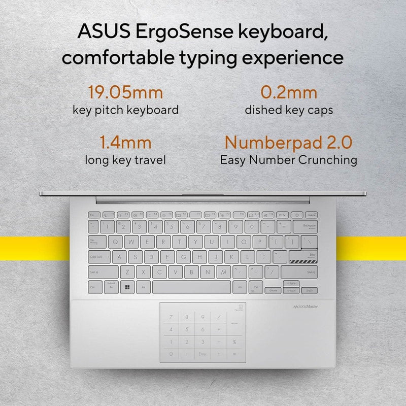 ASUS VIVOBOOK GO 14, 14 INCH FHD (1920 X 1080), AMD RYZEN 5 7520U PROCESSOR,(16GB RAM/512GB SSD/AMD RADEON IGPU/WINDOWS 11/MS OFFICE 365 BASIC (1YEAR)*/OFFICE HOME 2024/SILVER/1.38 KG),E1404FA - NK5541WS - SWIFT PERIPHERALS90NB0ZS1-M00Y70
