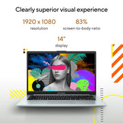 ASUS VIVOBOOK GO 14 (2023), AMD RYZEN 3 7320U, THIN & LIGHT LAPTOP, 14 - INCH (35.56 CM) FHD, (8GB RAM /512GB SSD/WINDOWS 11/OFFICE 2021/ALEXA BUILT - IN/GREY GREEN/1.38 KG), E1404FA - NK323WS - SWIFT PERIPHERALS90NB0ZS3-M00940