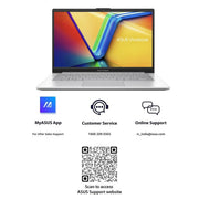 ASUS VIVOBOOK GO 14 2023, INTEL CORE I3 - N305, 14" (35.56 CMS) FHD, THIN & LIGHT LAPTOP (8GB/512GB SSD/WIN11/OFFICE 2021/42WHR/COOL SILVER/1.38 KG), E1404GA - NK321WS - SWIFT PERIPHERALS90NB0ZW1-M000J0