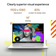 ASUS VIVOBOOK GO 14, AMD RYZEN 3 7320U, THIN AND LIGHT LAPTOP, 14 INCH (35.56 CM) FHD, (8 GB RAM/512GB SSD/WINDOWS 11/OFFICE 2021/42WHR /SILVER/1.38 KG), E1404FA - NK321WS - SWIFT PERIPHERALSE1404FA-NK3321WS