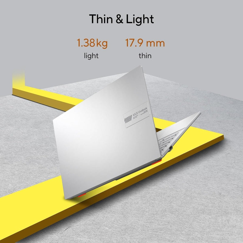 ASUS VIVOBOOK GO 14, AMD RYZEN 3 7320U, THIN AND LIGHT LAPTOP, 14 INCH (35.56 CM) FHD, (8 GB RAM/512GB SSD/WINDOWS 11/OFFICE 2021/42WHR /SILVER/1.38 KG), E1404FA - NK321WS - SWIFT PERIPHERALSE1404FA-NK3321WS