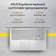 ASUS VIVOBOOK GO 15 AMD RYZEN 5 7520U / 16GB LPDDR5 / 512GB PCIE 3.0 SSD / 15.6 - INCH / FHD (1920 X 1080) 16:9 /COOL SILVER /WIN 11 HOME / MS OFFICE LAPTOP E1504FA - NJ541WS - SWIFT PERIPHERALS90NB0ZR1-M00BK0