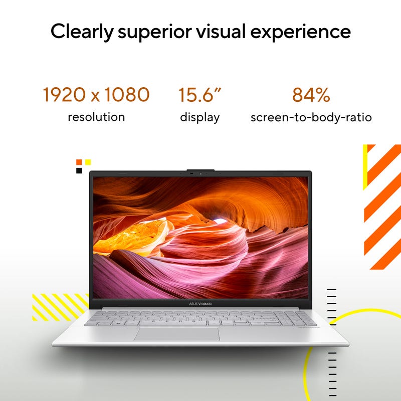 ASUS VIVOBOOK GO 15 AMD RYZEN 5 7520U / 16GB LPDDR5 / 512GB PCIE 3.0 SSD / 15.6 - INCH / FHD (1920 X 1080) 16:9 /COOL SILVER /WIN 11 HOME / MS OFFICE LAPTOP E1504FA - NJ541WS - SWIFT PERIPHERALS90NB0ZR1-M00BK0