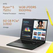 ASUS VIVOBOOK GO 15 E1504FA - NJ549WS [R5 - 7520U RYZEN/16GB/512GB SSD/WIN11 HOME+MSO/15.6 INCH/INTEGRATED GRAPHICS /1 YEAR(S)/BLACK] - SWIFT PERIPHERALS1089562