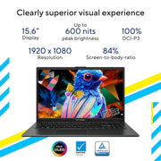 ASUS VIVOBOOK GO 15 OLED (2023), INTEL CORE I3 - N305, 15.6" (39.62 CMS) FHD OLED, THIN AND LIGHT LAPTOP (8GB/512GB SSD/WINDOWS 11/OFFICE 2021/BACKLIT KB/BLACK/1.63 KG), E1504GA - LK322WS - SWIFT PERIPHERALS90NB0ZT2-M009D0