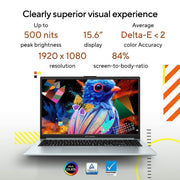 ASUS VIVOBOOK GO 15 OLED E1504FA - LK541WS [R5 - 7520U RYZEN/16GB/512GB SSD/WIN11 HOME+MSO/15.6 INCH/INTEGRATED GRAPHICS /1 YEAR(S)/SILVER] - SWIFT PERIPHERALS1084775