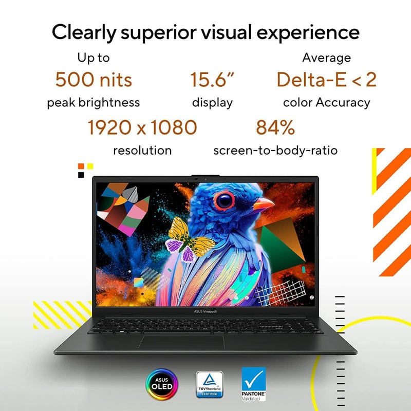 ASUS VIVOBOOK GO 15 OLED E1504FA - LK542WS [R5 - 7520U RYZEN/16GB/512GB SSD/WIN11 HOME+MSO/15.6 INCH/INTEGRATED GRAPHICS /1 YEAR(S)/BLACK] - SWIFT PERIPHERALS1084820