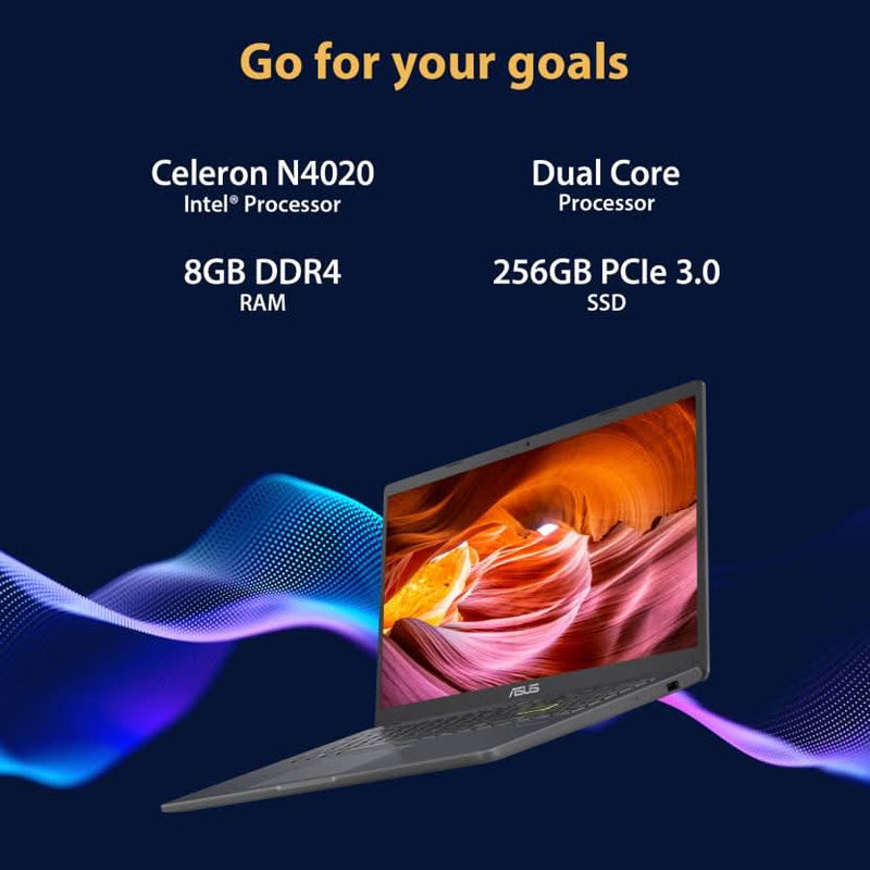 ASUS VIVOBOOK GO 15, STUDENT LAPTOP, INTEL CELERON N4020 (4GB/256GB/INTEL UHD GRAPHICS 600/39.62 CMS (15) FHD/WIN 11 HOME) E510MA - EJ001W - SWIFT PERIPHERALS90NB0Q65-M013S0